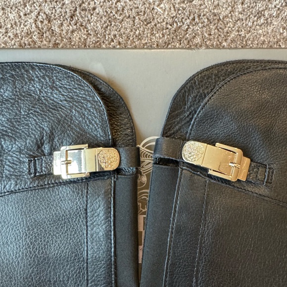 EUC Vince Camuto Bocca Over Knee Black Leather Riding Boots with Gold Buckle - Picture 4 of 7